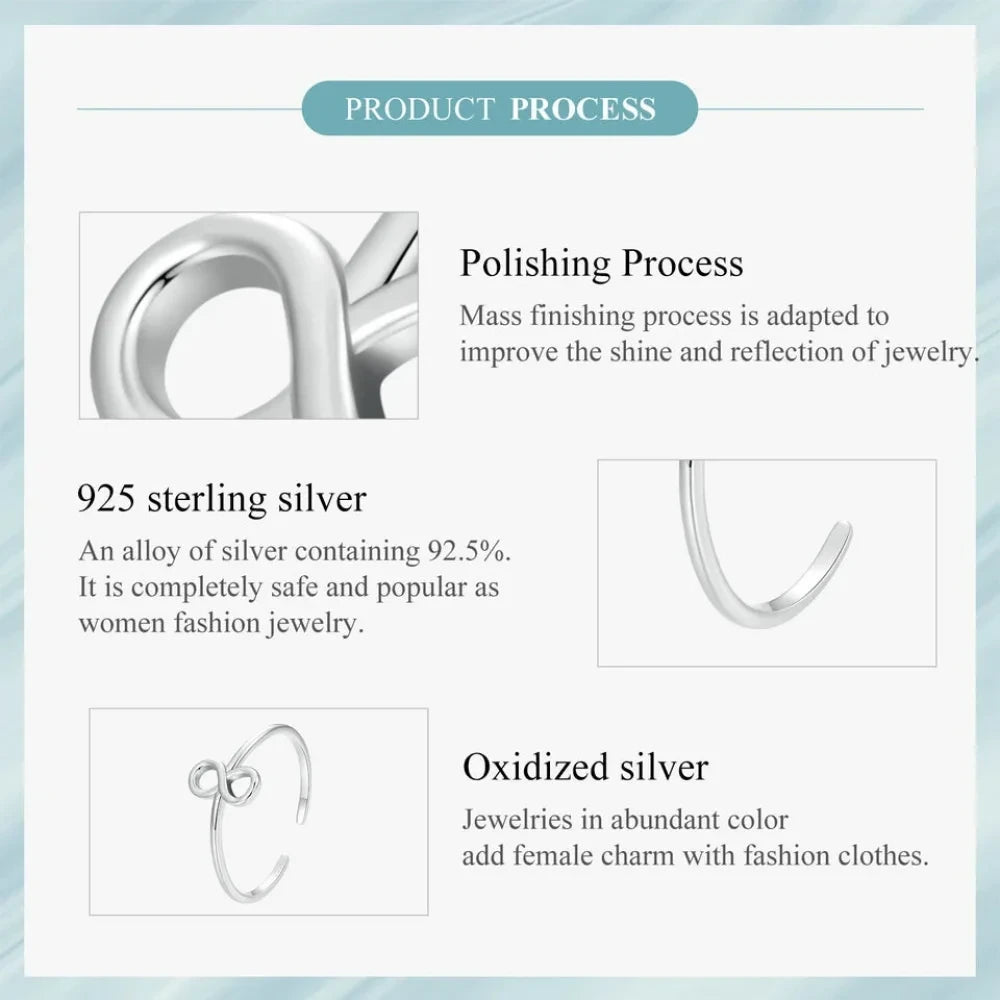 Simple Elegance: Sterling Silver Infinity Ring For Women Rings