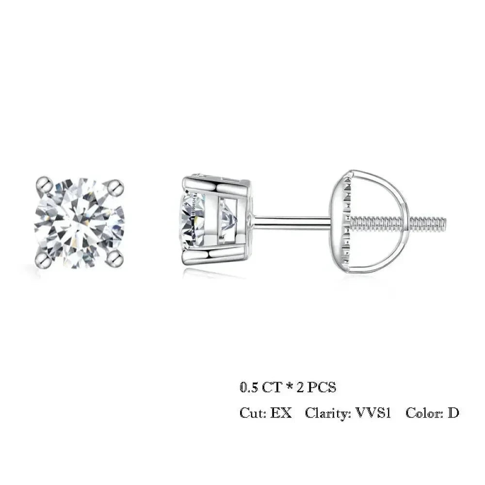 Breathtaking Moissanite Heart Stud Earrings | 925 Sterling Silver - 0.5Ct X 2