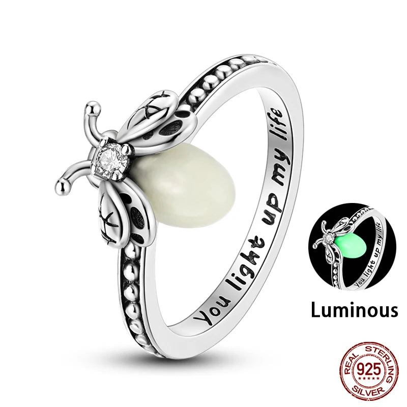 Luminous Firefly Sterling Silver Ring - 6 - Rings