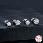 Radiant Moissanite Stud Earrings | D Color Round Cut 925 Silver Gold Plated