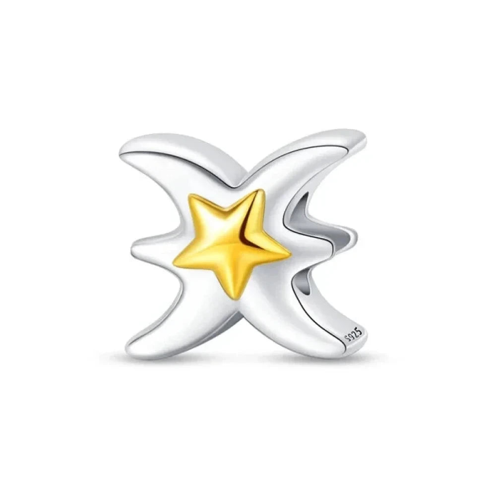 Delicate 925 Silver Zodiac Charm: Personalize Your Bracelet with your Constellation - Pisces - Charms