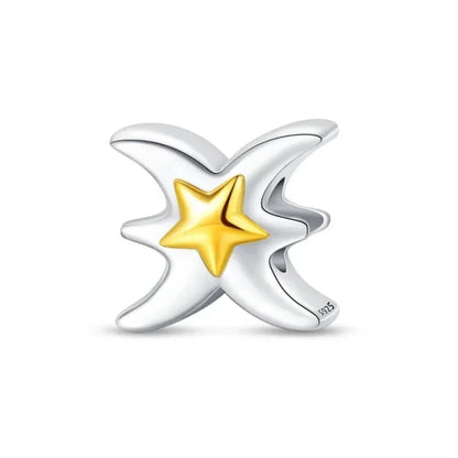 Delicate 925 Silver Zodiac Charm: Personalize Your Bracelet with your Constellation - Pisces - Charms