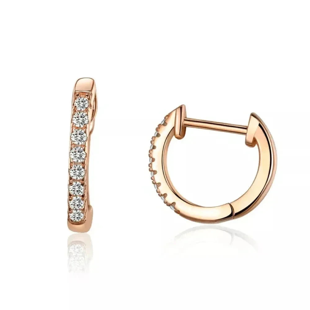 14K Gold Plated 925 Sterling Silver Cubic Zirconia Cuff Earrings - Trendy and Chic - Sce498-C / 8 Mm