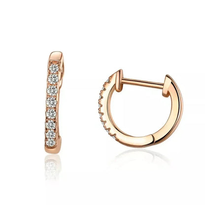 14K Gold Plated 925 Sterling Silver Cubic Zirconia Cuff Earrings - Trendy and Chic - Sce498-C / 8 Mm