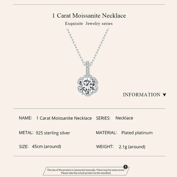 Petal Perfection 1ct Moissanite Sterling Silver Pendant Necklace - Necklaces