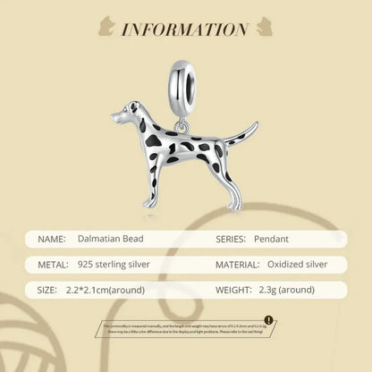 Genuine 925 Sterling Silver Pet Dog Charm for Bracelet - Poodle Dachshund Pendant - Charms