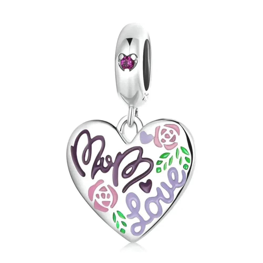 925 Sterling Silver Maternal Love Charm DIY - Touching Baby Feet Pendant for Bracelet - Bsc594 - Charms