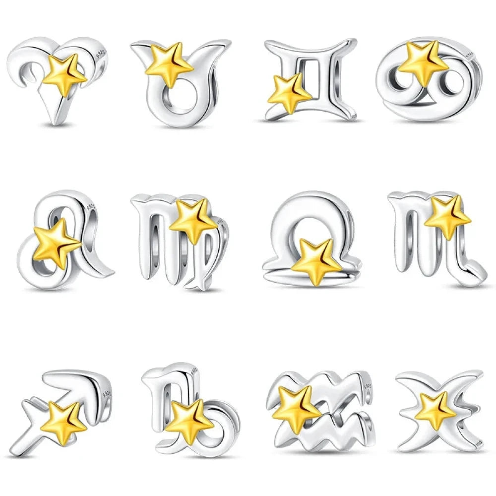 Delicate 925 Silver Zodiac Charm: Personalize Your Bracelet with your Constellation - Charms