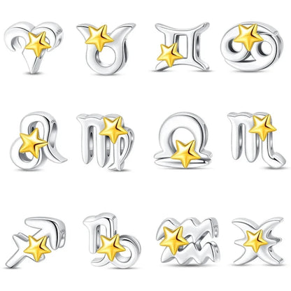 Delicate 925 Silver Zodiac Charm: Personalize Your Bracelet with your Constellation - Charms