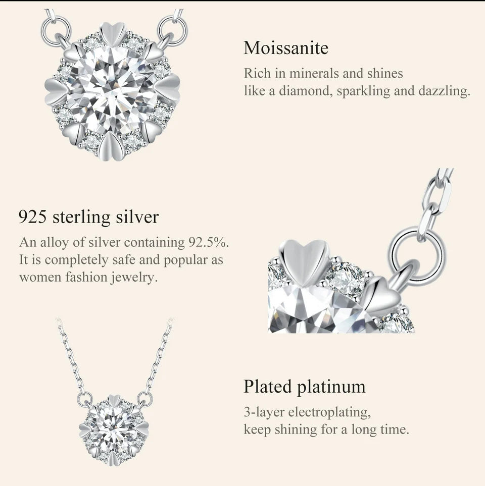 Dazzling Diamond Alternative: 1ct Moissanite Sterling Silver Pendant Necklace - Necklaces
