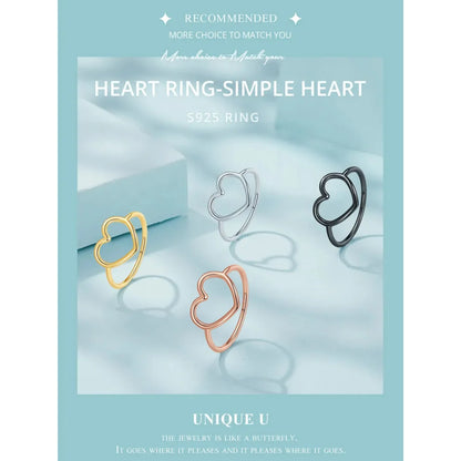 Exquisite 925 Sterling Silver Heart Rings for Women - Romantic Statement jewellery