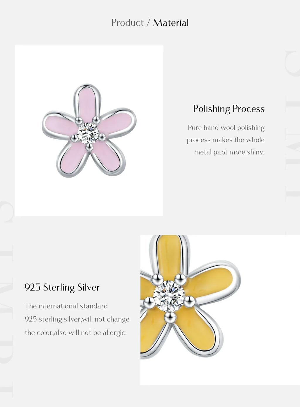 925 Sterling Silver Colorful Enamel Flower Stud Earrings Minimalist & Cute
