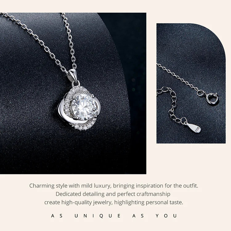 Lucky Clover 1ct Moissanite Sterling Silver Pendant Necklace - Necklaces