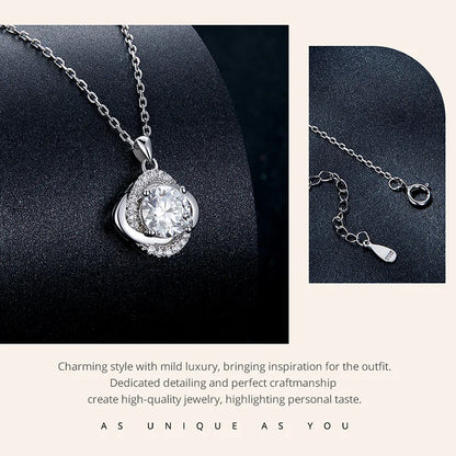 Lucky Clover 1ct Moissanite Sterling Silver Pendant Necklace - Necklaces