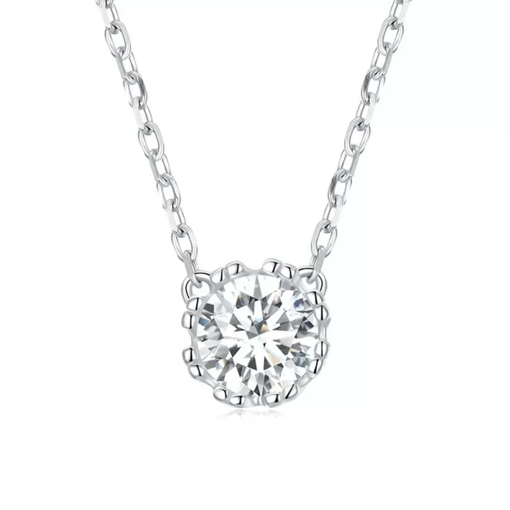 Gorgeous Shiny Choker - 925 Sterling Silver Geometric Cut Zircon Pendant Necklace - Necklaces