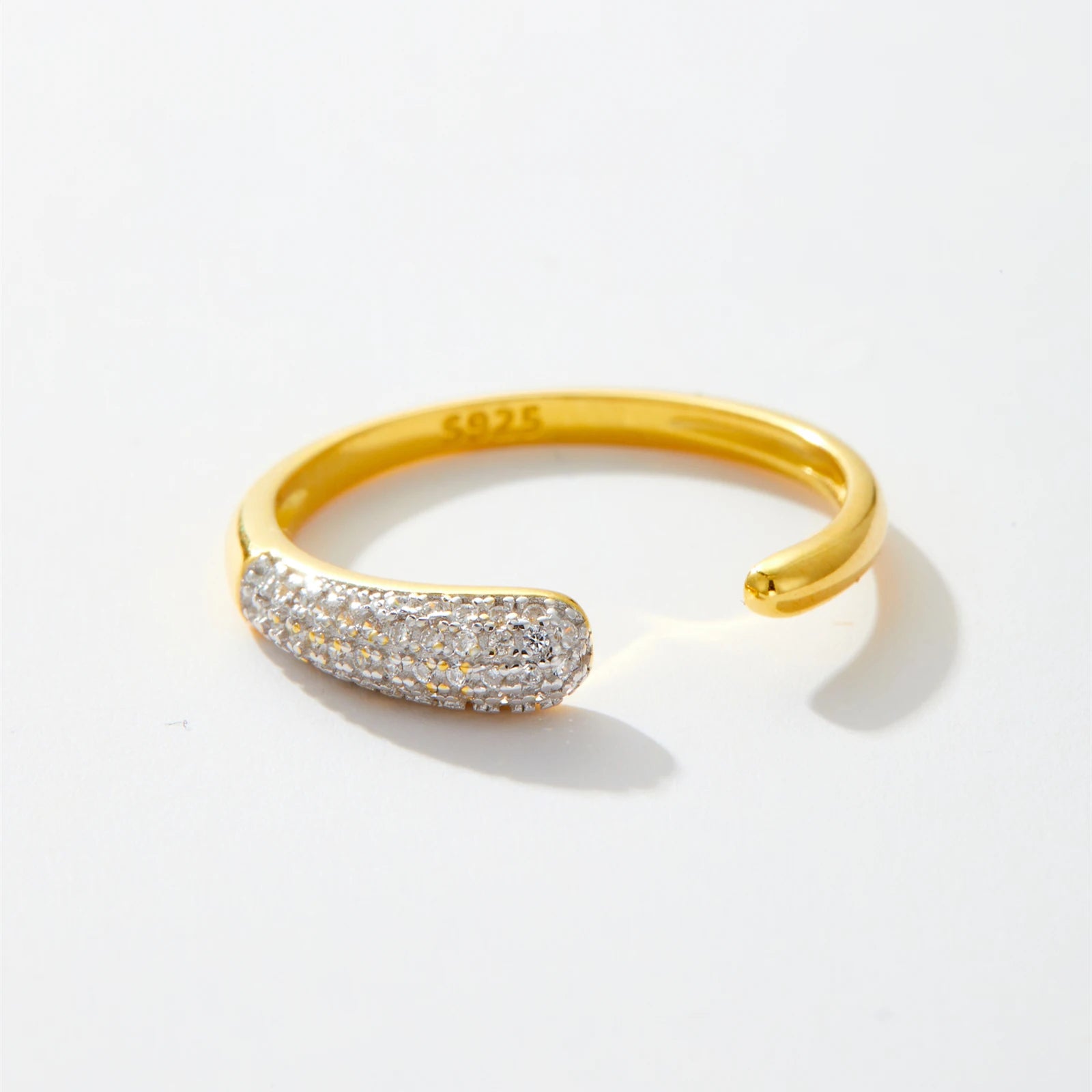 Adjustable Sterling Silver Zircon Ring - Rings