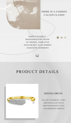 Adjustable Sterling Silver Zircon Ring Rings