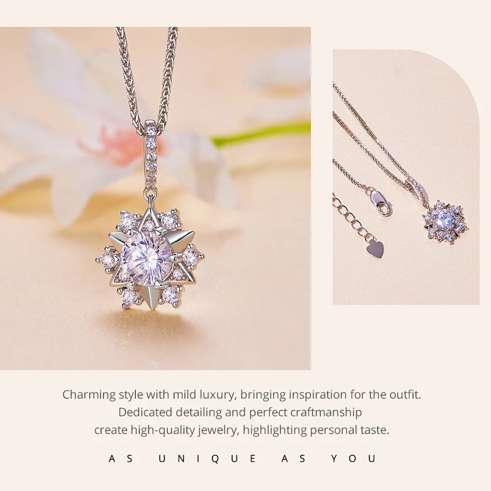 Celestial Sparkle 1ct Moissanite Sterling Silver Star Pendant Necklace - Necklaces