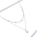 925 Sterling Silver Heart Pendant Necklace Elegant Double Layer Choker For Women Bsn168 Necklaces