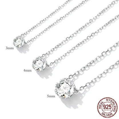 Gorgeous Shiny Choker - 925 Sterling Silver Geometric Cut Zircon Pendant Necklace - Necklaces