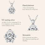 Stunning 1 Carat Moissanite Pendant Necklace | 925 Sterling Silver | Wedding & Bridal Fine Jewelry Necklaces