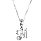 Chic And Timeless 925 Sterling Silver Initial Pendant Necklace | Platinum Plated Vintage Letter A To Z | Women’S Fine