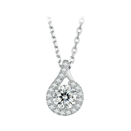 Dazzling 1ct Moissanite Sterling Silver Pendant Necklace - Necklaces
