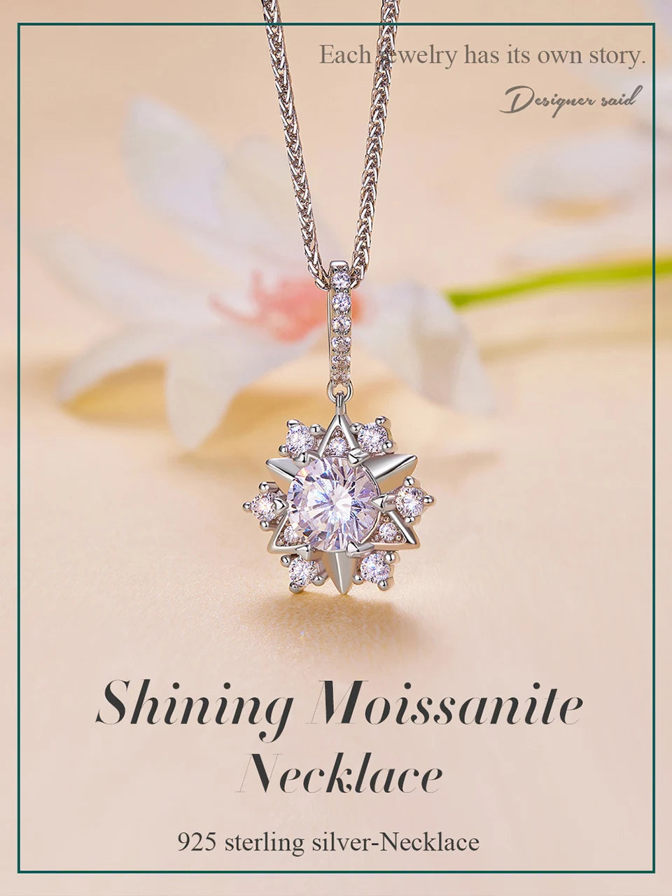 Celestial Sparkle 1ct Moissanite Sterling Silver Star Pendant Necklace - Necklaces