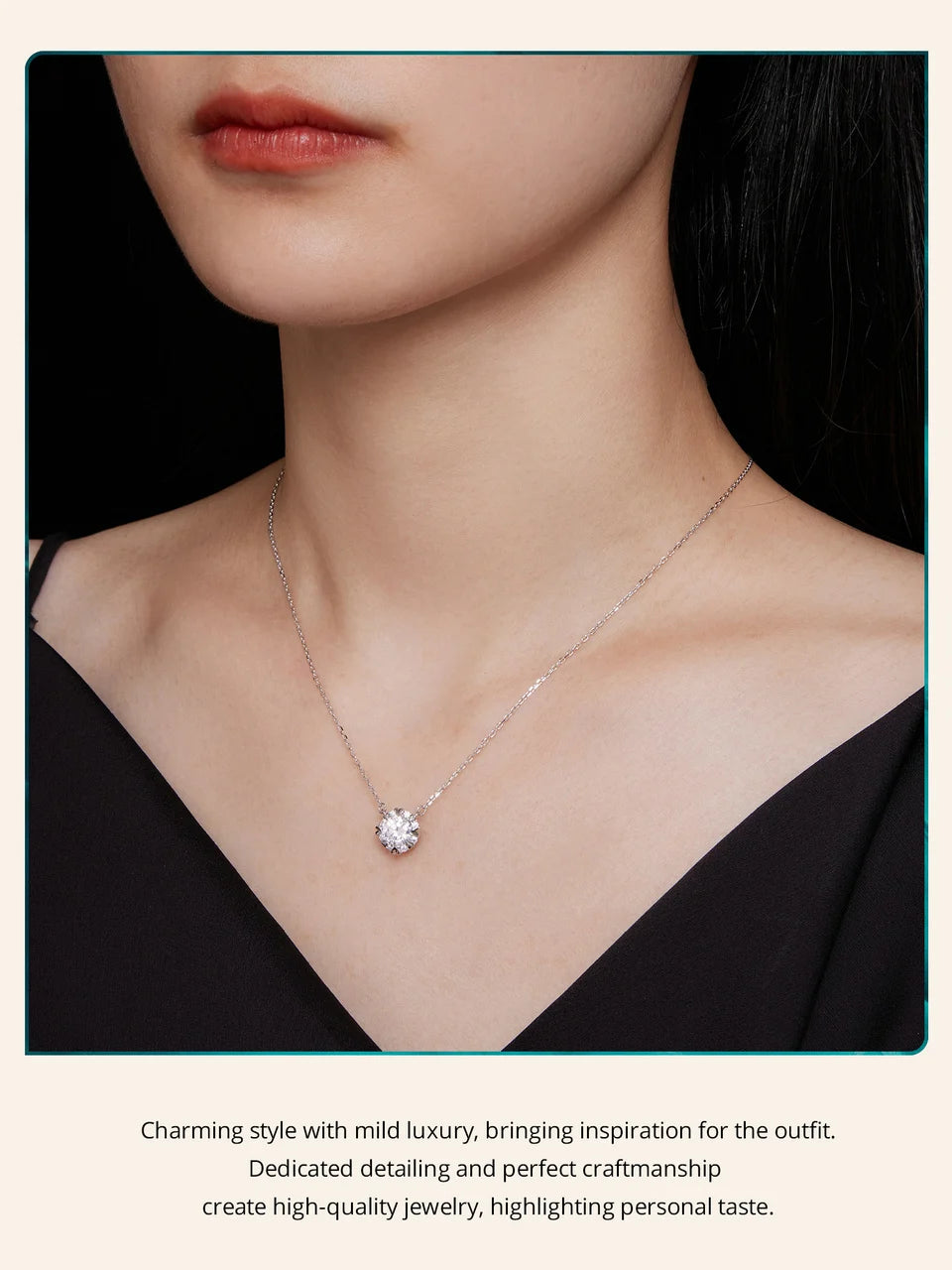 Dazzling Diamond Alternative: 1ct Moissanite Sterling Silver Pendant Necklace - Necklaces