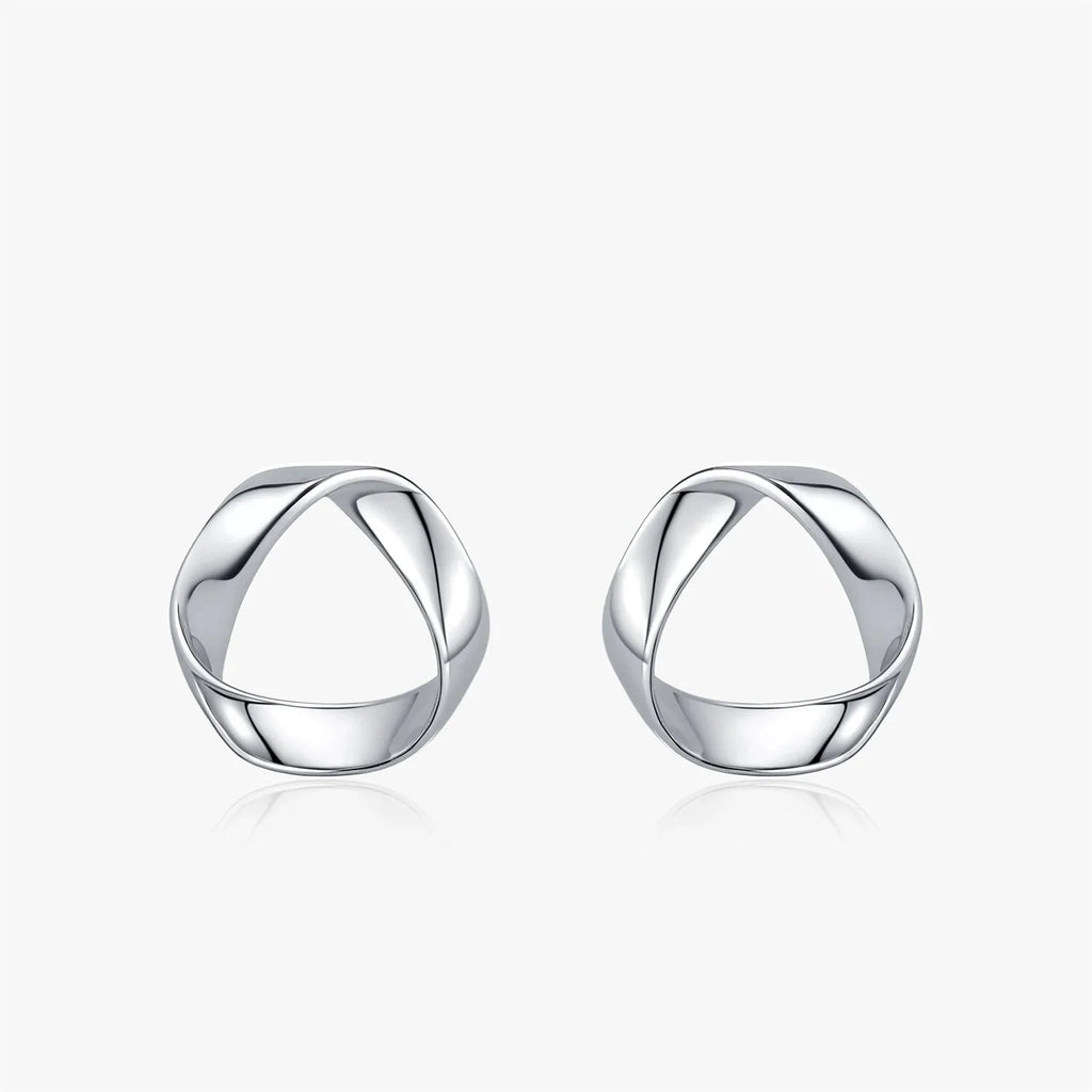 925 Sterling Silver Minimalist Wavy Stud Earrings - Women Fine jewellery