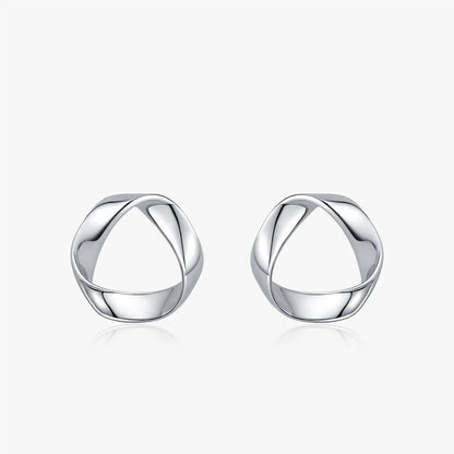 925 Sterling Silver Minimalist Wavy Stud Earrings - Women Fine jewellery