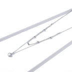 925 Sterling Silver Heart Pendant Necklace Elegant Double Layer Choker For Women Bsn168 Necklaces