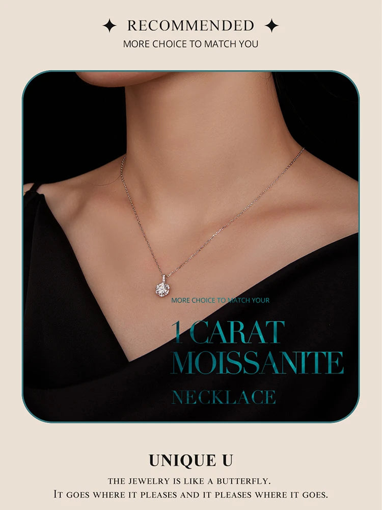 Petal Perfection 1ct Moissanite Sterling Silver Pendant Necklace - Necklaces