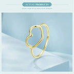 Exquisite 925 Sterling Silver Heart Rings For Women Romantic Statement Jewelry