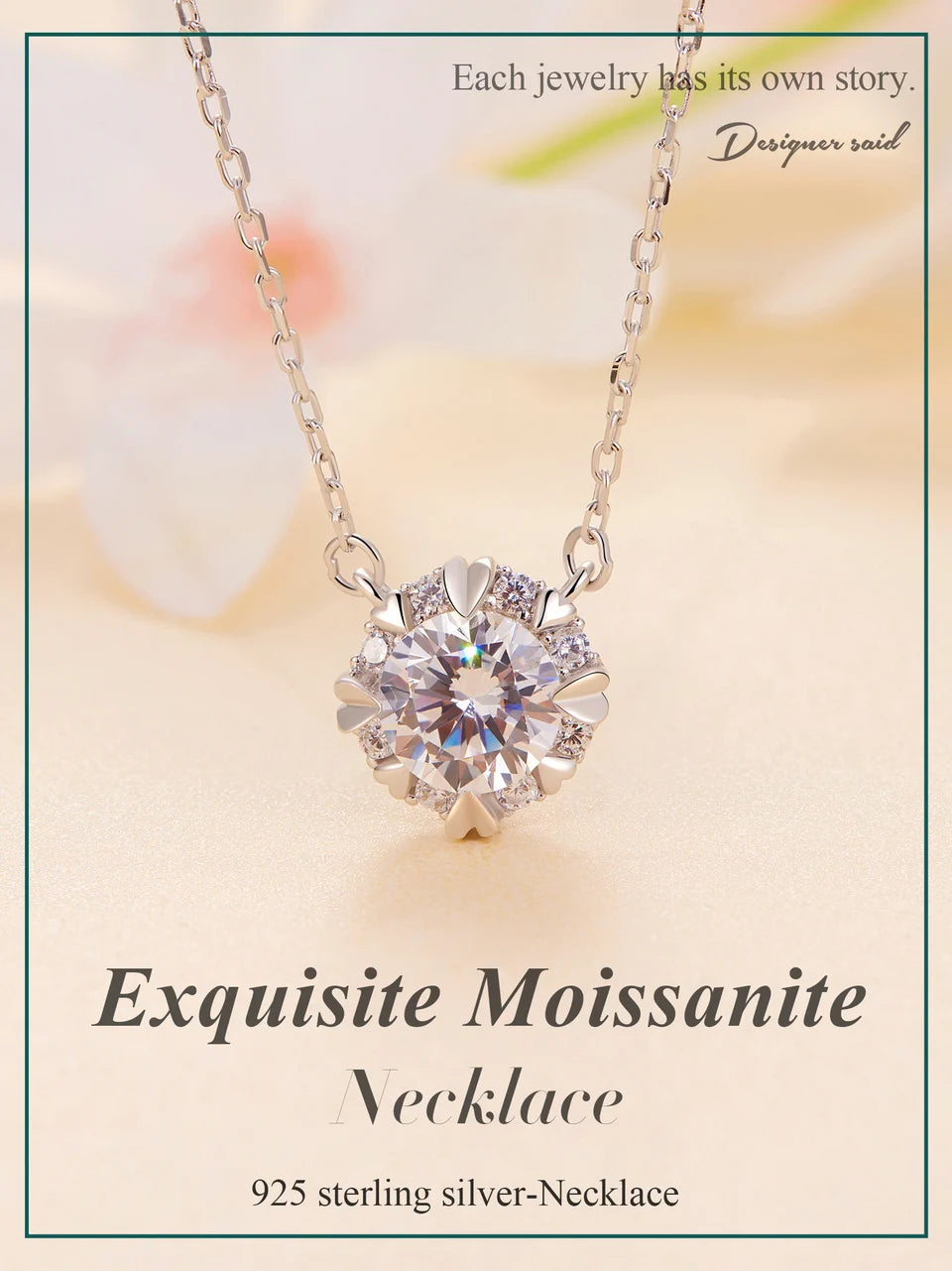 Dazzling Diamond Alternative: 1ct Moissanite Sterling Silver Pendant Necklace - Necklaces