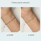 Double Layered Round Beads 925 Sterling Silver Chain Bracelet With 14K Gold Plating Bracelets
