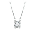 Radiant 1ct Moissanite Sterling Silver Pendant Necklace Necklaces