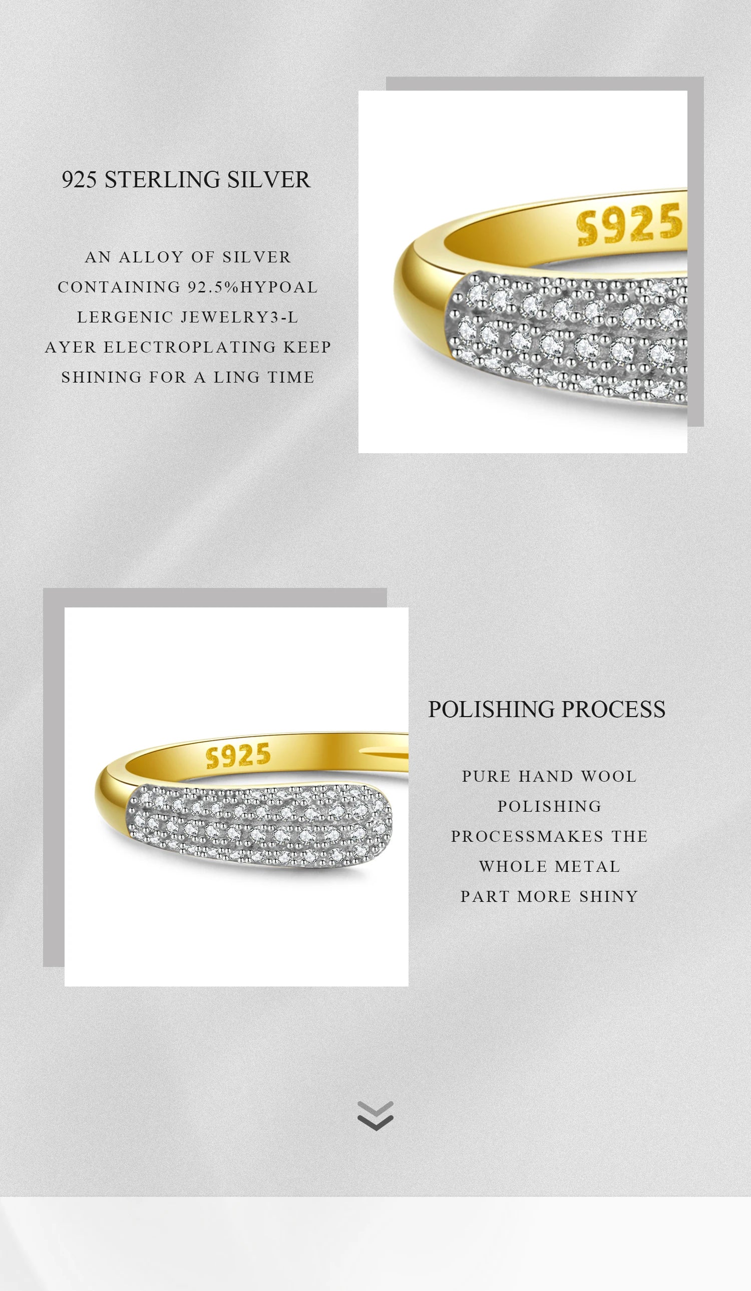 Adjustable Sterling Silver Zircon Ring - Rings