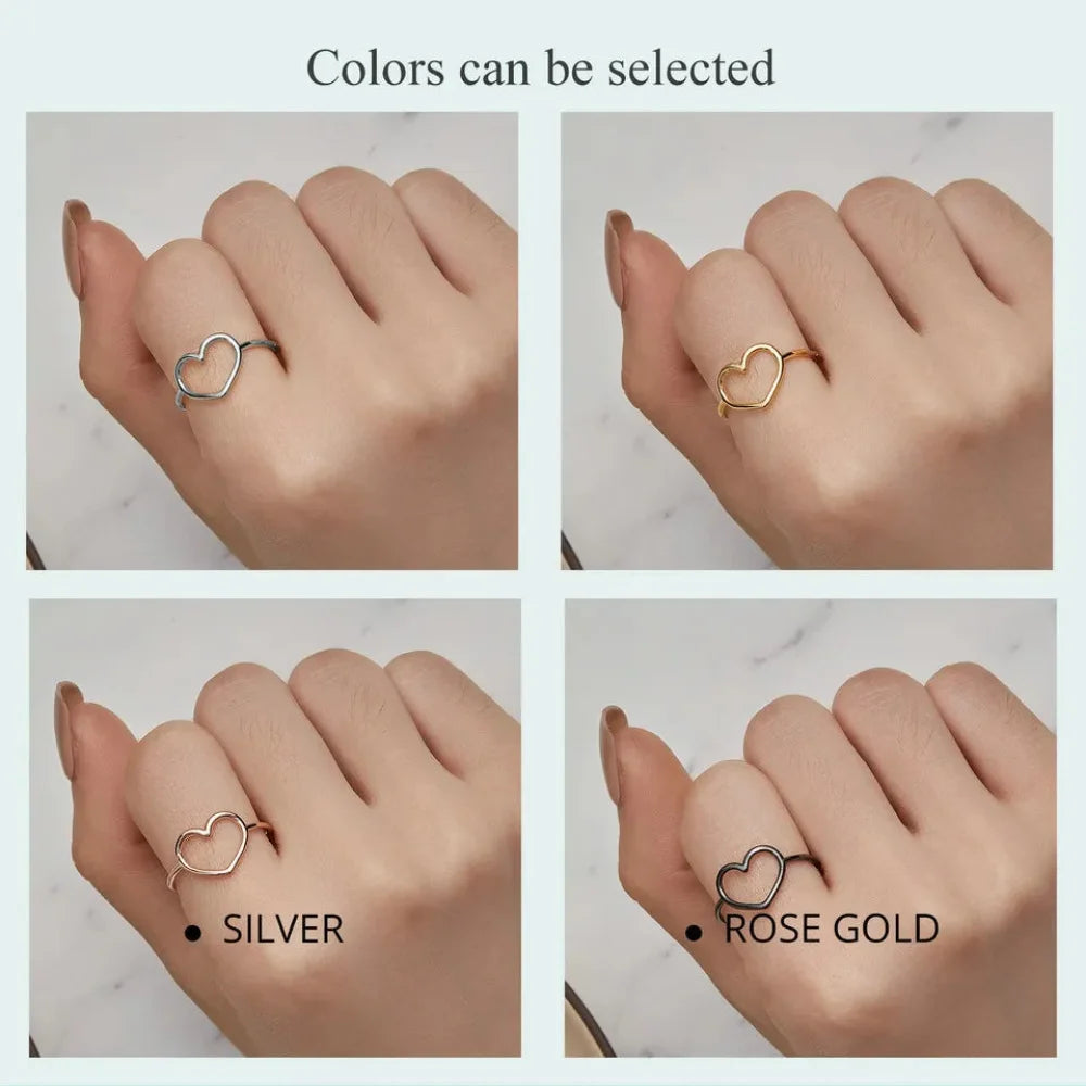 Exquisite 925 Sterling Silver Heart Rings for Women - Romantic Statement jewellery