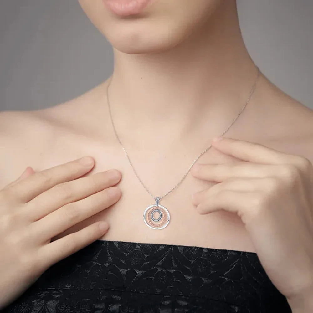 Radiate Timeless Elegance: Round CZ Pendant Necklace (925 Sterling Silver) - Necklaces