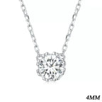 Gorgeous Shiny Choker 925 Sterling Silver Geometric Cut Zircon Pendant Necklace 4Mm Necklaces