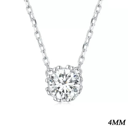 Gorgeous Shiny Choker - 925 Sterling Silver Geometric Cut Zircon Pendant Necklace - 4Mm - Necklaces