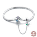 Delicate Sterling Silver Bracelet With Clover And Dragonfly Charms 20 Cm Charm Bracelets