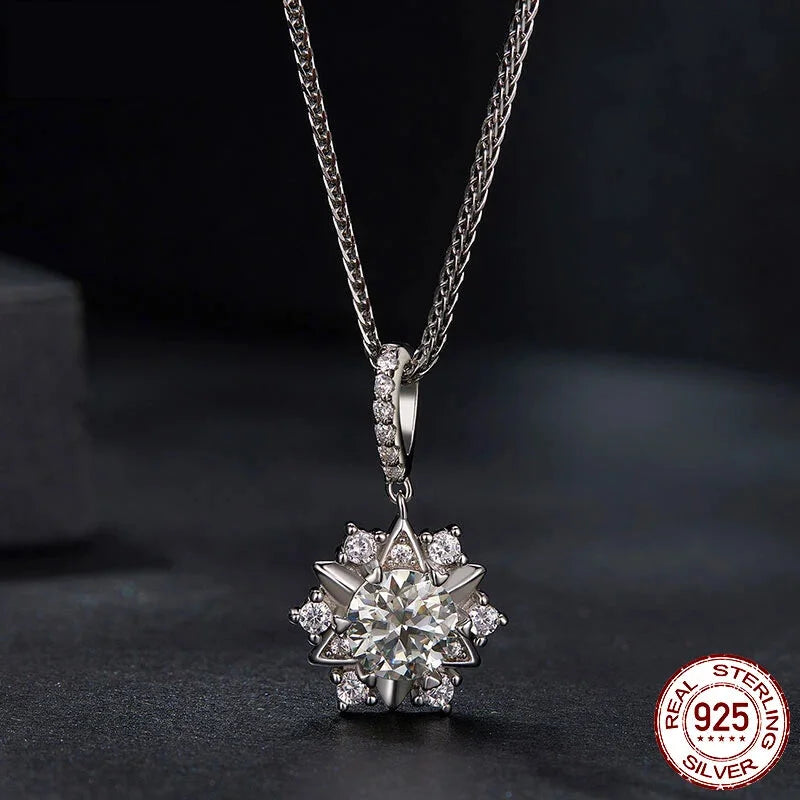 Celestial Sparkle 1ct Moissanite Sterling Silver Star Pendant Necklace - Necklaces