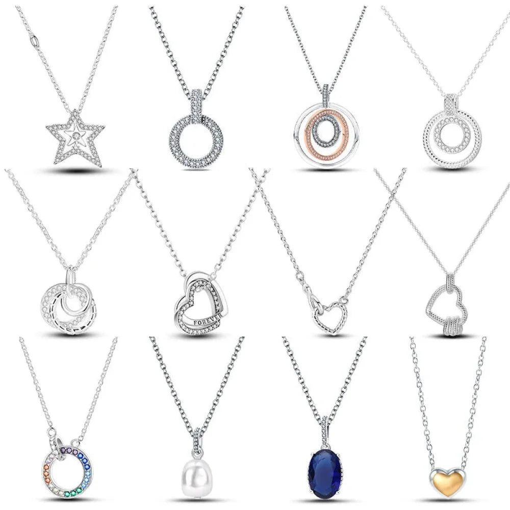 Radiate Timeless Elegance: Round CZ Pendant Necklace (925 Sterling Silver) - Necklaces