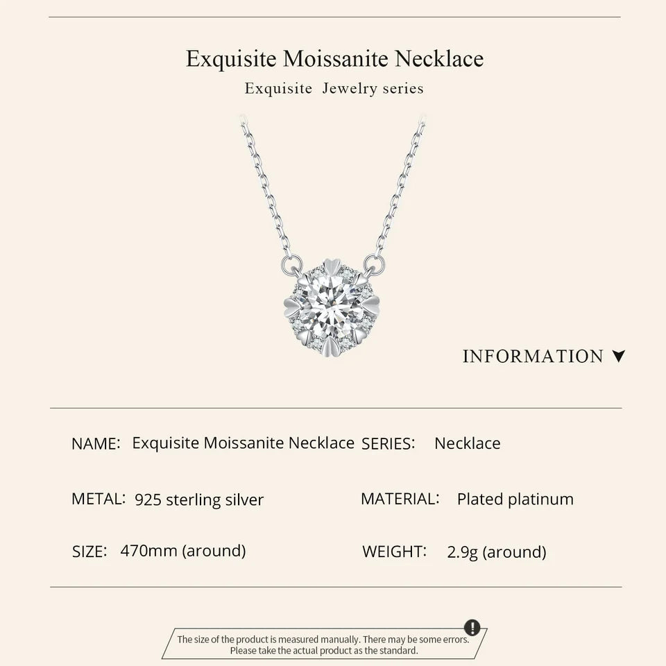 Dazzling Diamond Alternative: 1ct Moissanite Sterling Silver Pendant Necklace - Necklaces