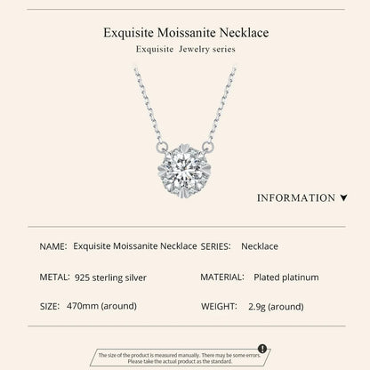 Dazzling Diamond Alternative: 1ct Moissanite Sterling Silver Pendant Necklace - Necklaces