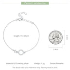 Chic 925 Sterling Silver Simple Ring Bracelet Fine Jewelry For Women Ideal Wedding Gift Bracelets