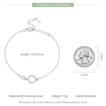 Chic 925 Sterling Silver Simple Ring Bracelet - Fine jewellery for Women Ideal Wedding Gift - Bracelets