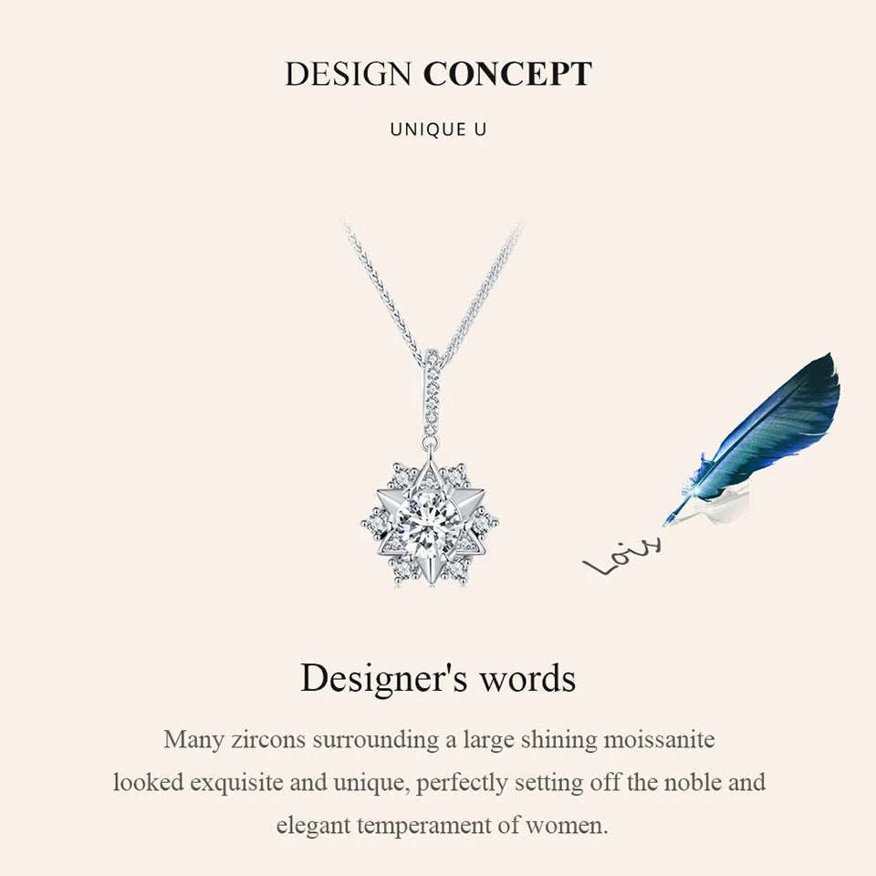 Celestial Sparkle 1ct Moissanite Sterling Silver Star Pendant Necklace - Necklaces